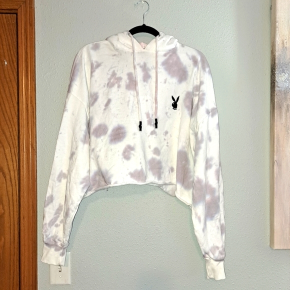 Playboy x Misguided Stone Tie Dye Hoodie Sweater - Picture 3 of 9